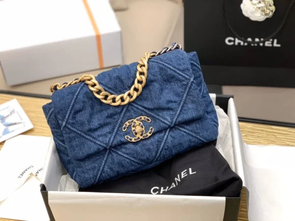 Chanel 19 Blue Denim Flap