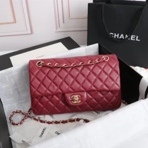 Chanel Classic Flap Bag 25 Maroon Red