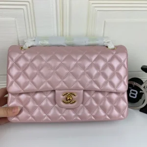 Chanel Classic Double Flap 25 Iridescent Pink