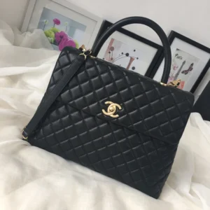 Chanel Kelly Handbag Black Flap Leather Bag