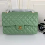 Chanel Classic Double Flap 25 Bag Emerald Green