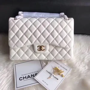 Chanel Classic Double Flap 30 White Bag