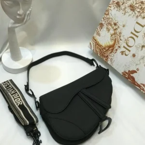 Dior Maxi Saddle Black Bag